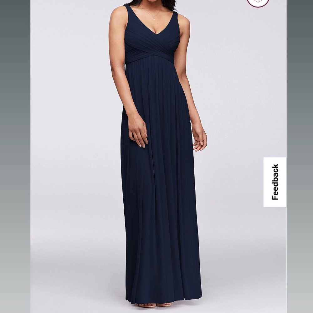 David’s Bridal Marine (Navy) Long Mesh Dress Cowl Back. Size 0
